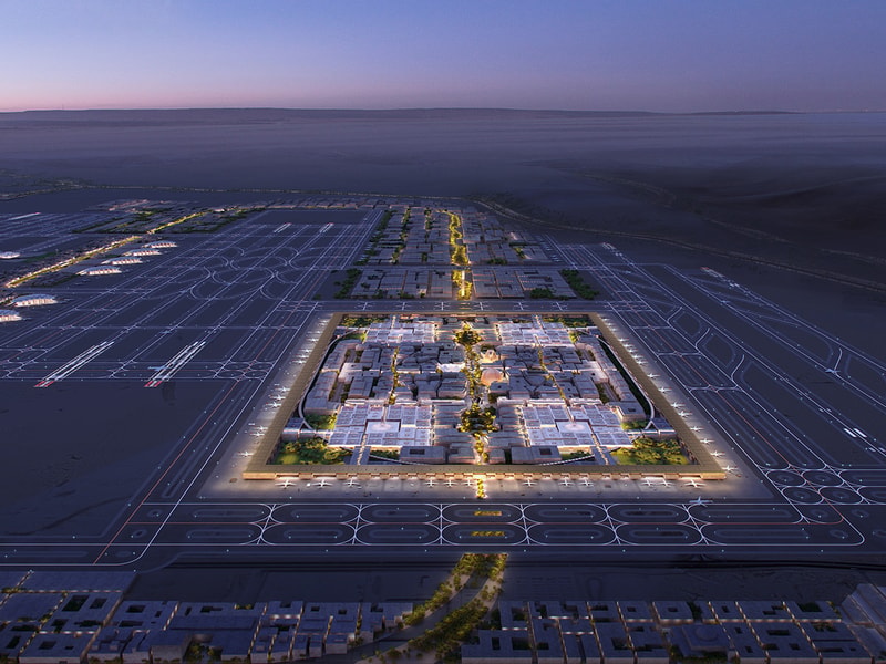 CGI image of the King Salman International Airport, Saudi Arabia.