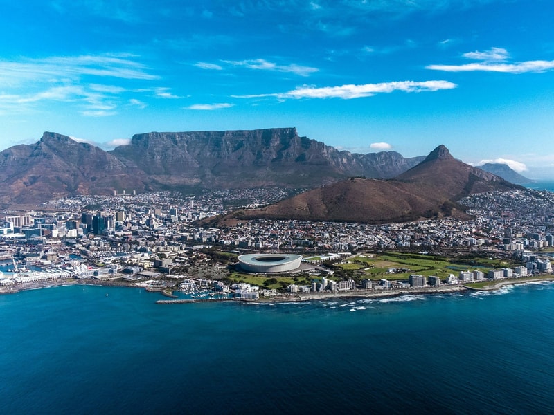 View of Cape Town skyline from the air